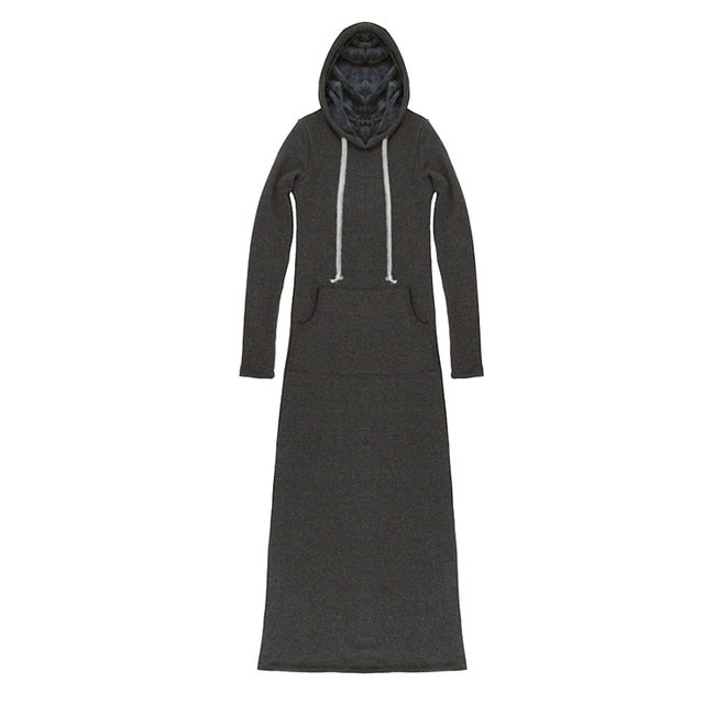 Autumn Winter Women Black Gray Sweater Dress Warm Fur Fleece Hoodies Long Sleeve Slim Maxi Long Dresses Vestidos Femininas