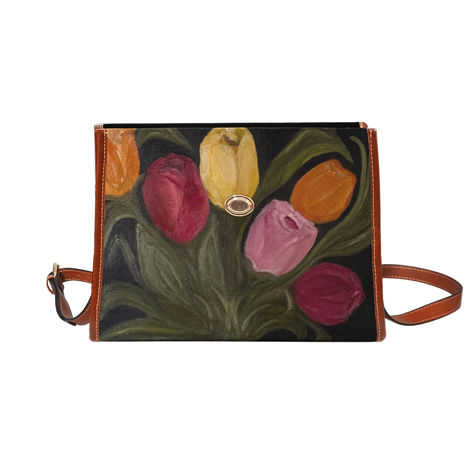 Waterproof Canvas Bag-Brown (All Over Print) (1641)