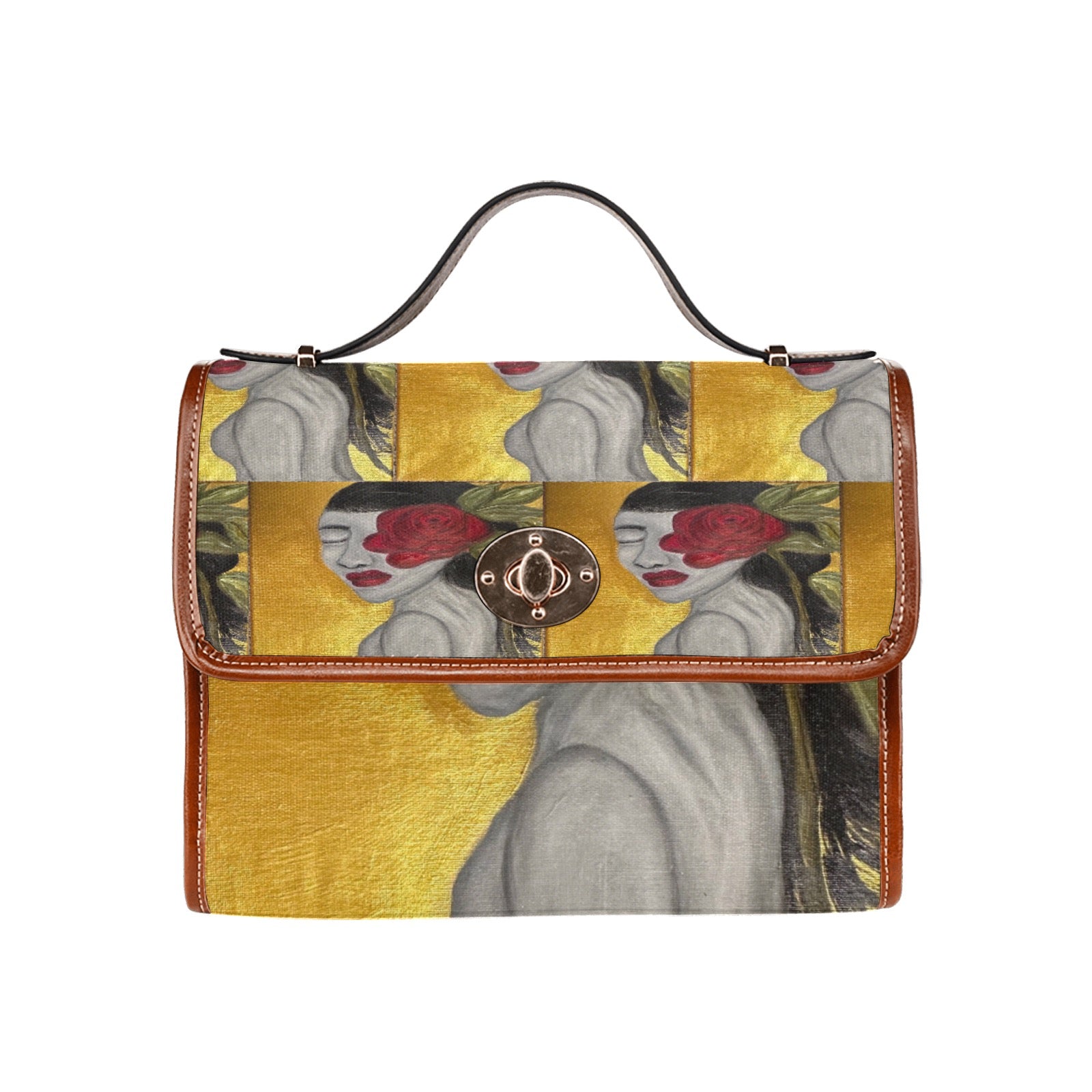 Waterproof Canvas Bag-Brown (All Over Print) (1641)