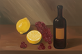 Name your wine bottle oil paint