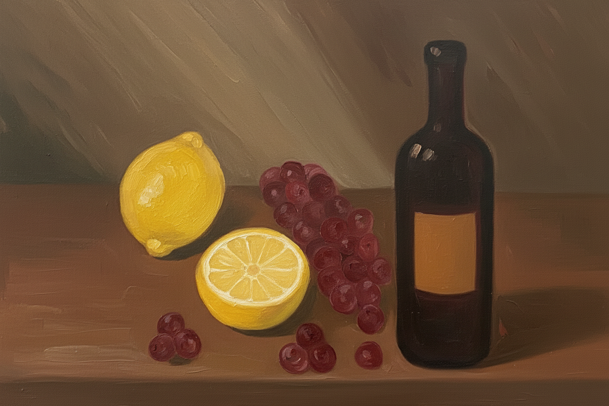 Name your wine bottle oil paint
