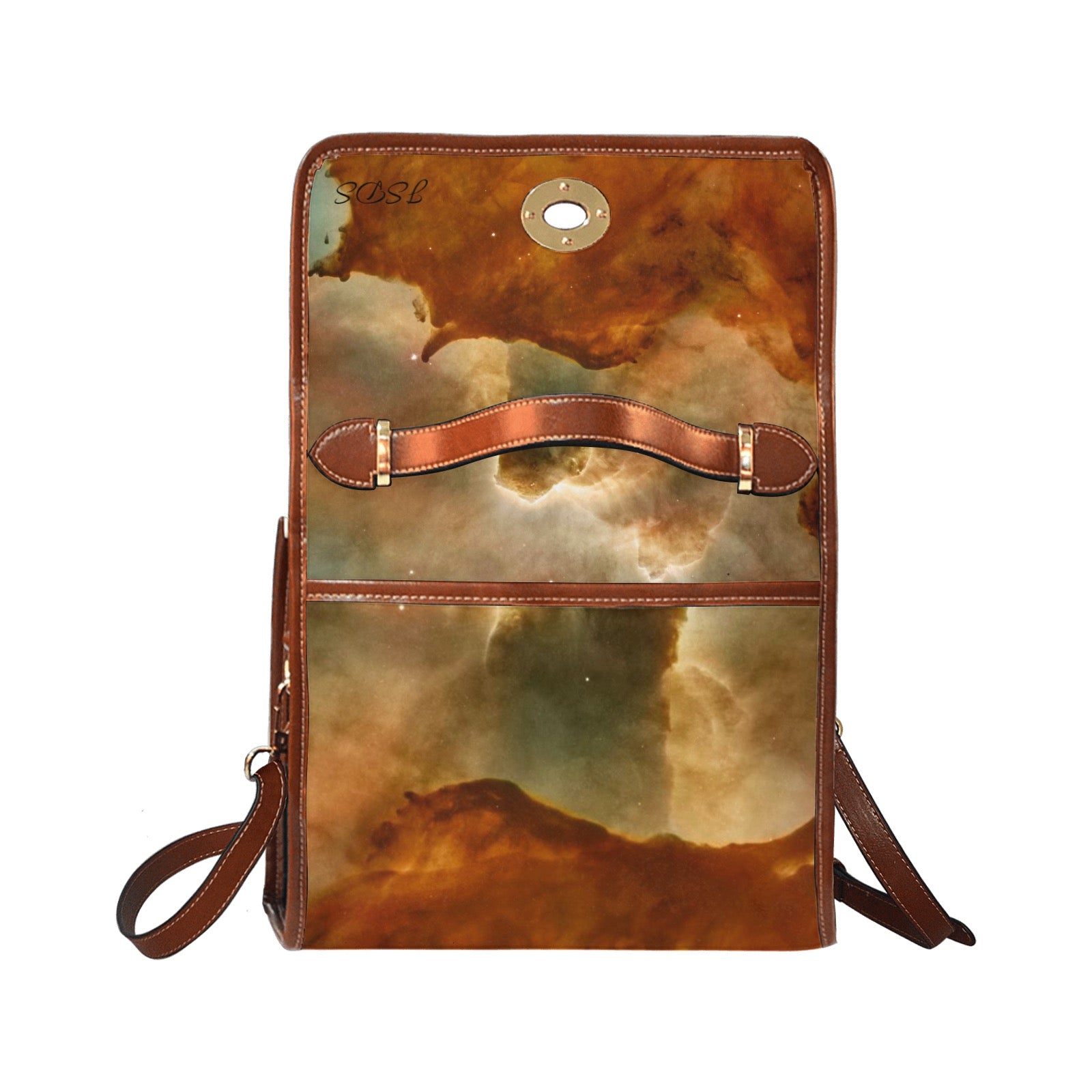 Waterproof Canvas Bag-Brown (All Over Print) (1641)