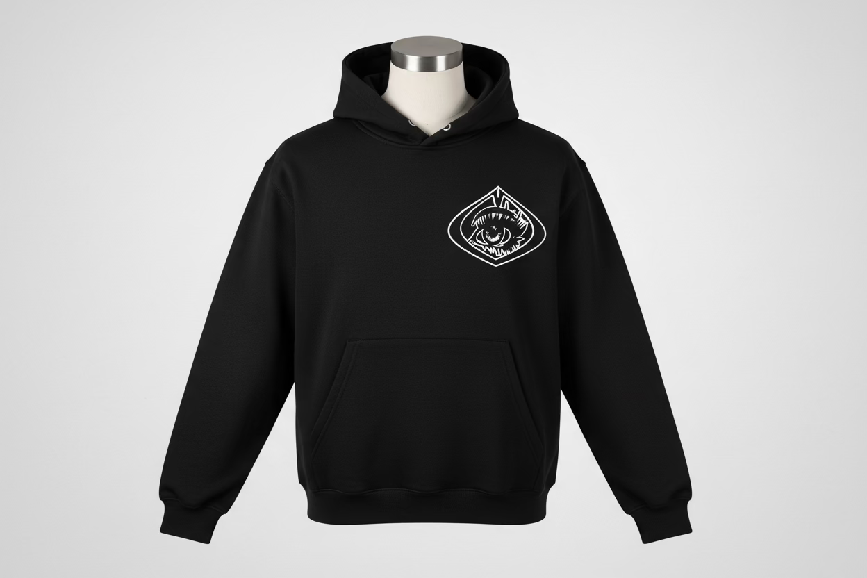 Oversized pulled over hoodie with logo logo on front and back