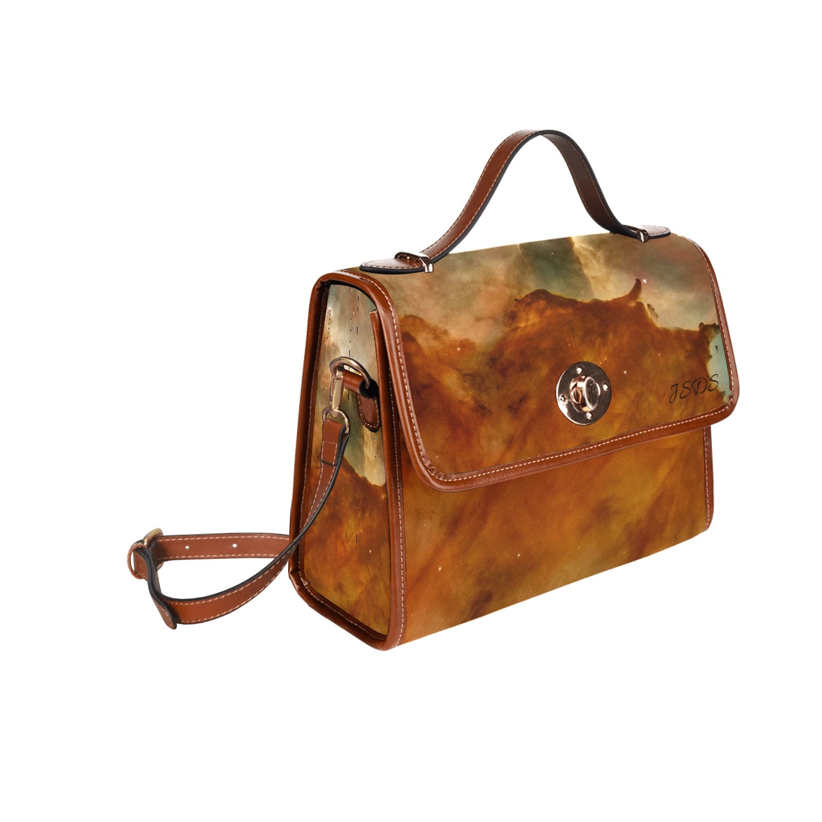 Waterproof Canvas Bag-Brown (All Over Print) (1641)