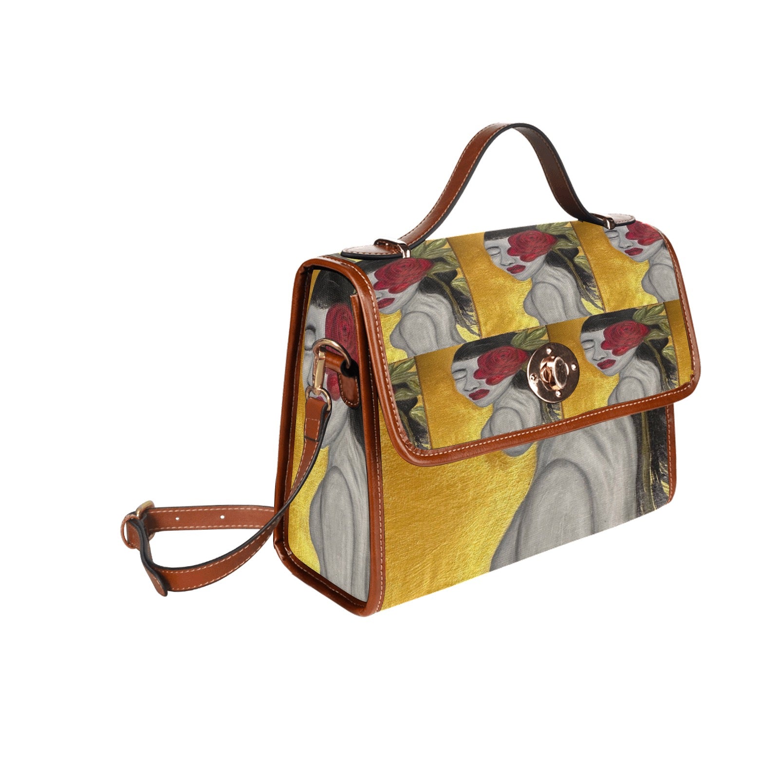 Waterproof Canvas Bag-Brown (All Over Print) (1641)