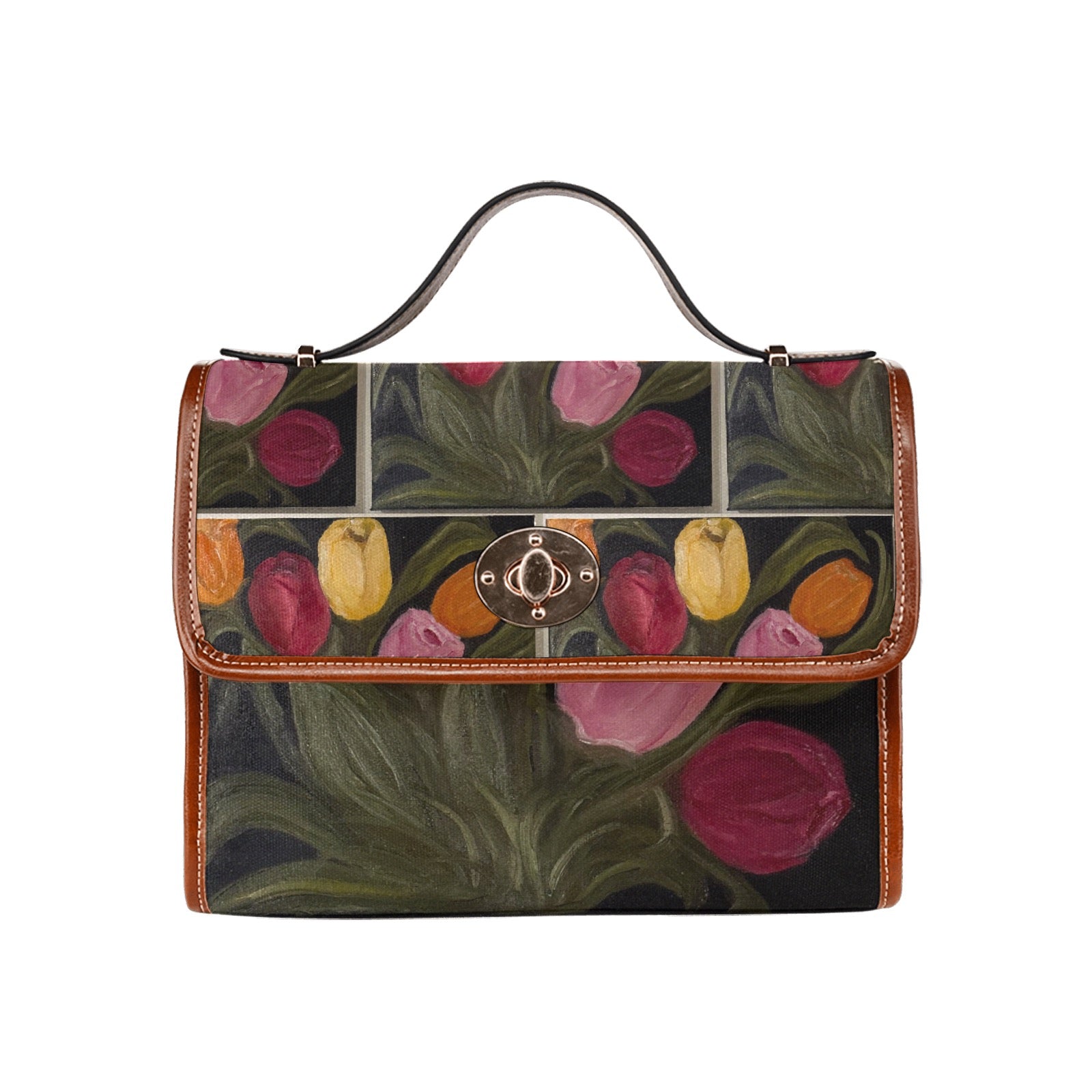 Waterproof Canvas Bag-Brown (All Over Print) (1641)