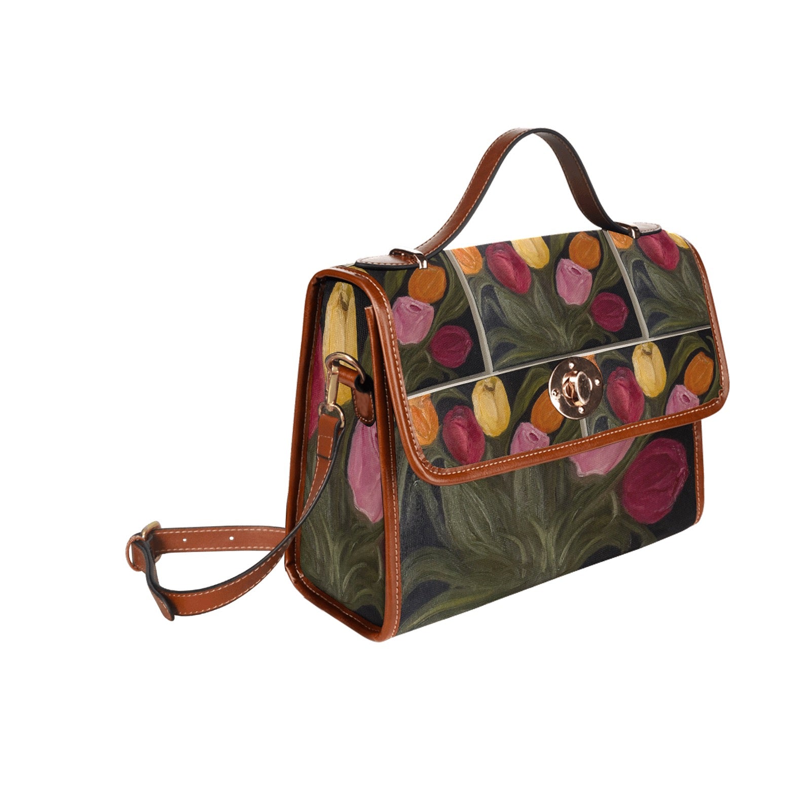 Waterproof Canvas Bag-Brown (All Over Print) (1641)
